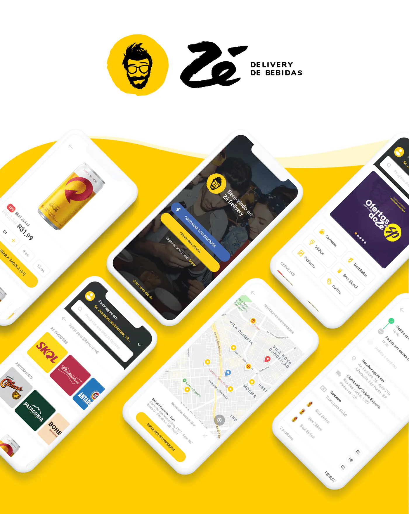 Telas do app Zé Delivery